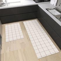 Tapete Jogo Cozinha 2 Peças Passadeira 1,30m X 0,45m Capacho 0,65m X 0,45m Quadriculado Elegante Tapete Jogo Cozinha 2 Peças Passadeira 1,30m X 0,45m Capacho 0,65m X 0,45m Quadriculado Elegante