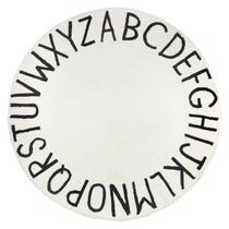 Tapete Kids Play Topotdor Round Alphabet Nursery 120 cm branco