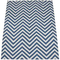 Tapete Kilim Indiano Chevron Zig Zag Azul Branco 2,00 x 3,00m