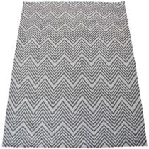 Tapete Kilim Indiano Chevron Zig Zag Cinza 2,00 x 3,00m