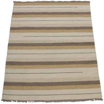 Tapete Kilim Indiano Listrado Bege 0,70 x 1,20m