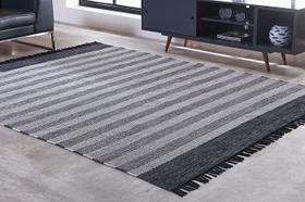 Tapete Kilim Mallani Para Sala 200x300 Dupla Face Preto Listrado Tapete Kilim Mallani Para Sala 200x300 Dupla Face Preto Listrado