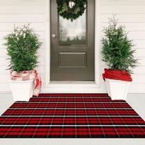 Tapete KIMODE Tapete de Natal ao ar livre 90x150cm vermelho/preto Tapete KIMODE Tapete de Natal ao ar livre 90x150cm vermelho/preto