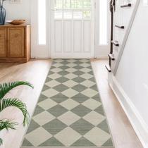 Tapete Kitchen Runner Beeiva com estampa quadriculada antiderrapante 76x244cm Tapete Kitchen Runner Beeiva com estampa quadriculada antiderrapante 76x244cm