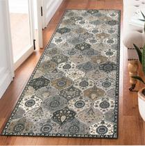Tapete Kitchen Runner Lahome Moroccan Trellis 60x150cm cinza