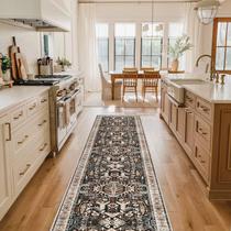 Tapete Kitchen Runner RUUGME lavável 2 x 10 pés preto Tapete Kitchen Runner RUUGME lavável 2 x 10 pés preto