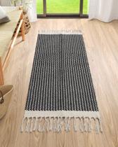 Tapete Lahome Boho Kitchen Runner 60x130cm para banheiro preto