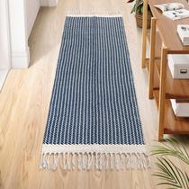 Tapete Lahome Boho Kitchen Runner 60x180cm Algodão Azul