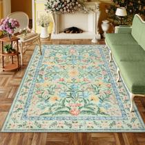 Tapete Lahome Boho Sage Green 180x270cm de lã macia lavável Tapete Lahome Boho Sage Green 180x270cm de lã macia lavável