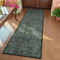 Tapete Lahome Floral Lavável 2x6 Runner Tapete Verde Floresta