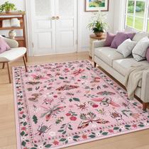 Tapete Lahome Insect lavável à máquina 150x210 cm rosa para quarto