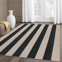 Tapete Lahome listrado Easy Jute Outdoor 152x213cm preto Tapete Lahome listrado Easy Jute Outdoor 152x213cm preto