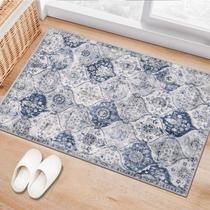 Tapete Lahome Moroccan Trellis 60x90cm branco/azul royal