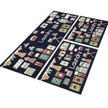 Tapete Lavanderia Laundry Today 120x40 + 2 Capachos 60x40