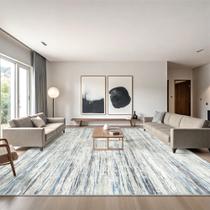 Tapete lavável Art&Tuft, 244 x 305 cm, antiderrapante, abstrato, azul, cinza Tapete lavável Art&Tuft, 244 x 305 cm, antiderrapante, abstrato, azul, cinza