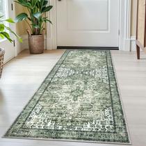 Tapete lavável SIILOOM 2x5 verde sálvia para corredores