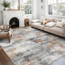 Tapete lavável vivorug Tapete Ultra Soft Area 180x270cm Cinza/Ferrugem Tapete lavável vivorug Tapete Ultra Soft Area 180x270cm Cinza/Ferrugem