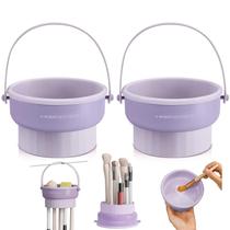 Tapete limpador de pincéis de maquiagem GOLIKEE 3 em 1 de silicone, pacote com 2 Tapete limpador de pincéis de maquiagem GOLIKEE 3 em 1 de silicone, pacote com 2