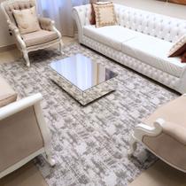 Tapete Lindo Cinza Para Sala 3,00x2,00 Com Antiderrapante