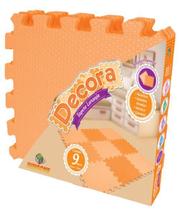 Tapete Liso Laranja 9 Peças Linha Decora