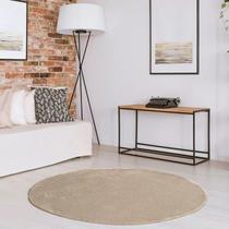Tapete Liso Redondo -Sala/Quarto-Linha Vip - Antiderrapante Cor Fendi -Fácil de lavar-Transforme seu lar