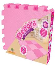 Tapete Liso Rosa 9 Peças Linha Decora - Mingone