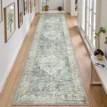 Tapete LIVEBOX lavável 76x305cm de lã sintética verde sálvia