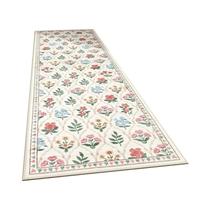 Tapete Longo Antiderrapante Para Corredor Com Estampa Floral De Primavera, Lavável À Máquina,