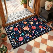 Tapete Macgace 60x90cm, pequena entrada floral, lavável, preto Tapete Macgace 60x90cm, pequena entrada floral, lavável, preto