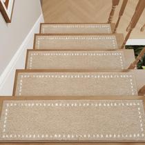 Tapete macio antiderrapante Stair Treads tchdio 15PC 20x76 cm bege