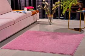 Tapete macio classic oasis quadrado 100% antiderrapante fácil de limpar sala quarto 1,50 x 1,50- rosa-bebe-oasis