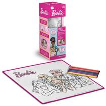 Tapete Mágico Acqua Barbie com 6 Canetas Laváveis 50X50CM