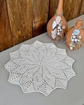 Tapete Mandala Boho Redondo 55cm Crochê Artesanal