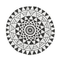 Tapete Mandala em Algodão: Peça Decorativa Versátil para Sala, Quarto e Escritório - Ideal para Mesas de Canto, Abajur e Luminárias - Diâmetro de 70cm