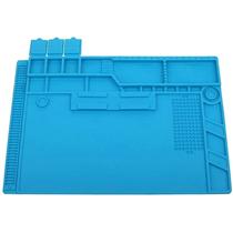 Tapete Manta Sillcone Azul Antiestatica p/ Reparos Smartphones Eletrônica Soldagem Tam:48x32cm MOD101315