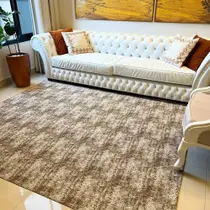 Tapete Marrom Quadrado Para Sala 2,00x2,00 Com Antiderrapante