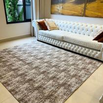 Tapete Marrom Quadrado Para Sala 2,00x2,00 Com Antiderrapante