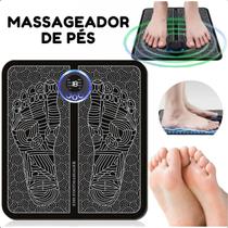 Tapete Massageador Portátil Pés Preto