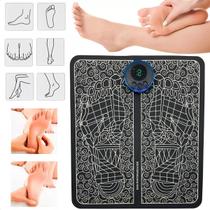 Tapete Massagem Para Pés Pulso Elétrico Digital Fisioterapia Cor Preto