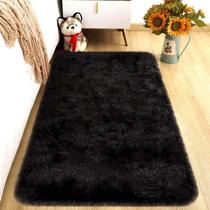 Tapete Merelax 61x122 cm Negro de Felpa Suave para Pasillo Interior