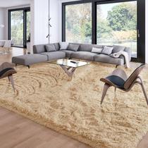Tapete Merelax Shaggy antiderrapante de pelúcia fofo 244x305 cm bronzeado claro Tapete Merelax Shaggy antiderrapante de pelúcia fofo 244x305 cm bronzeado claro