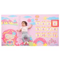 Tapete Mesversário Bebê com Moldura Cenário para Fotos 0 a 12 Meses Estampado Menina 100 Algodão Tapete Mesversário Bebê com Moldura Cenário para Fotos 0 a 12 Meses Estampado Menina 100 Algodão