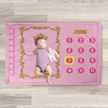 Tapete Mesversario Cenário Para Foto Princesa Baby Rosa 100% Algodão - Mega Loja do Bebê