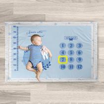 Tapete Mesversario Cenário Para Foto Sonhe Alto Azul 100% Algodão - Mega Loja do Bebê