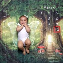 Tapete Mesversário Mundo das fadas Dupla Face - Fotos Bebê Mês A Mês - Alce