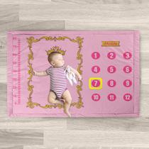 Tapete Mesversario Para Foto Princesa Baby Rosa 100% Algodão - Mega Loja do Bebê