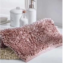 Tapete Microfibra Antiderrapante Rozac Bouclê Paris 45x65cm - ROSE