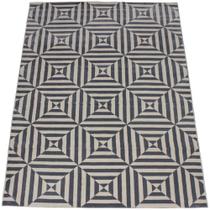Tapete Moderno Turco Geométrico Loop Creme Cinza 1,00 x 1,50m