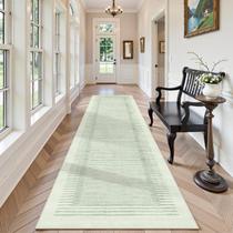 Tapete Morebes 76x244 cm antiderrapante lavável listrado Runner Sage Tapete Morebes 76x244 cm antiderrapante lavável listrado Runner Sage