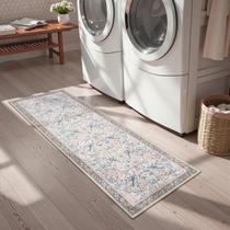 Tapete Morebes Boho Floral Antiderrapante 61x152 cm Bege Tapete Morebes Boho Floral Antiderrapante 61x152 cm Bege